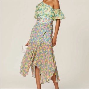 AMUR Jaylah off the shoulder midi dress size 8. This is a reposh.